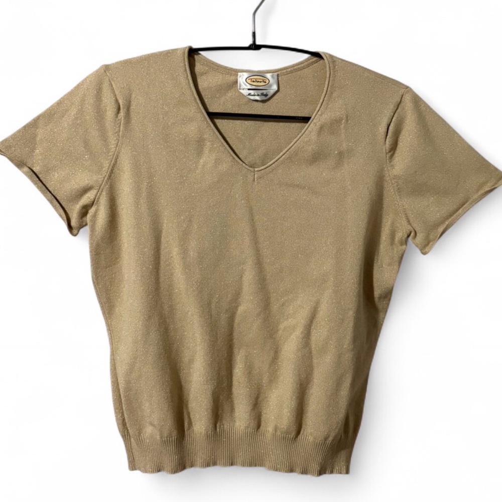 Talbots Gold Shimmer Knit Top – M